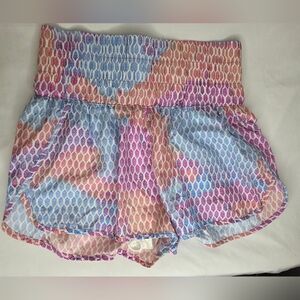 Free People Size M In Purple ,Pink AndBlue Logo Print Fabric The Way Home Shorts